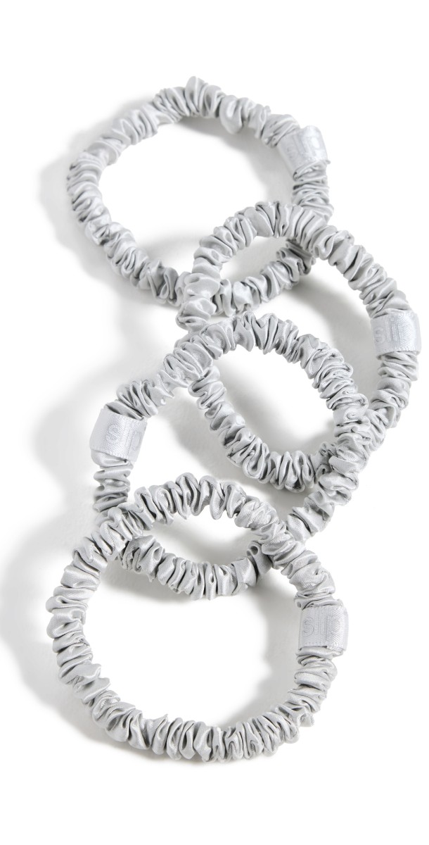 Slip Skinny Scrunchies Silver