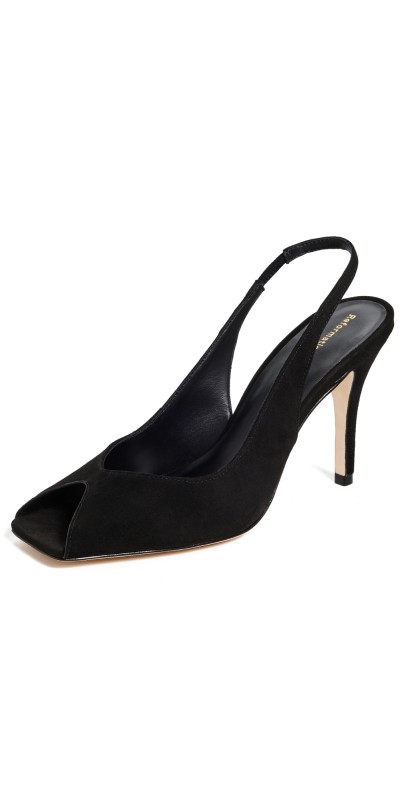Reformation Eugenie Slingback Heels Black Suede
