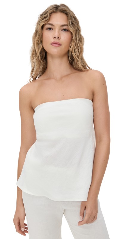 Enza Costa Linen Strapless Tunic Undyed