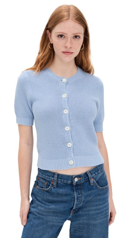 Alex Mill Elle Sweater In Linen Cotton Hydrangea