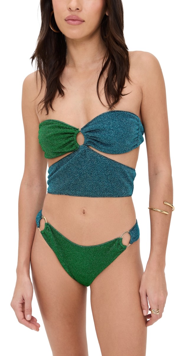 Oseree Lumiere Bicolor Bandeau Set Emerald Green/Ocean Blue