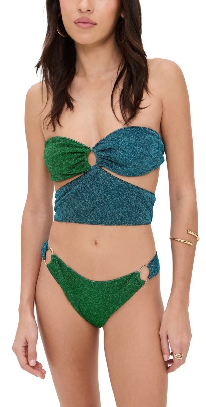 Oseree Lumiere Bicolor Bandeau Set Emerald Green/Ocean Blue