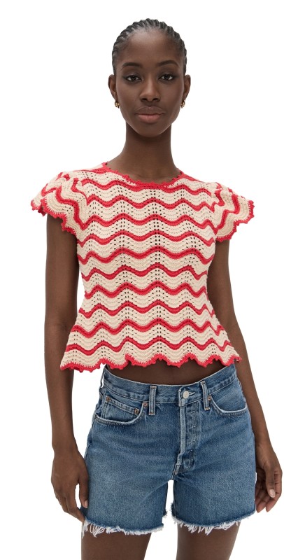RAILS Coen Top Cherry Oat Stripe