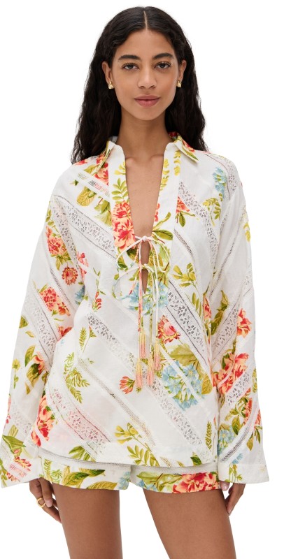 Hemant and Nandita Drop Shoulder Collared Tunic Multi