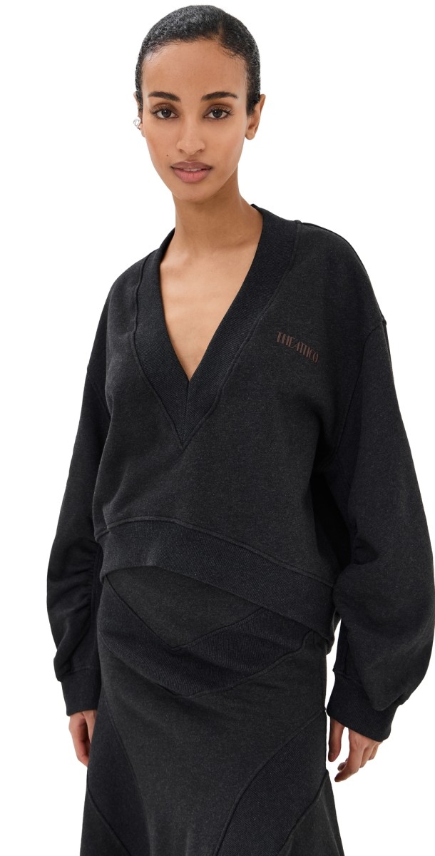 The Attico Sweatshirt Black Fade/Brown