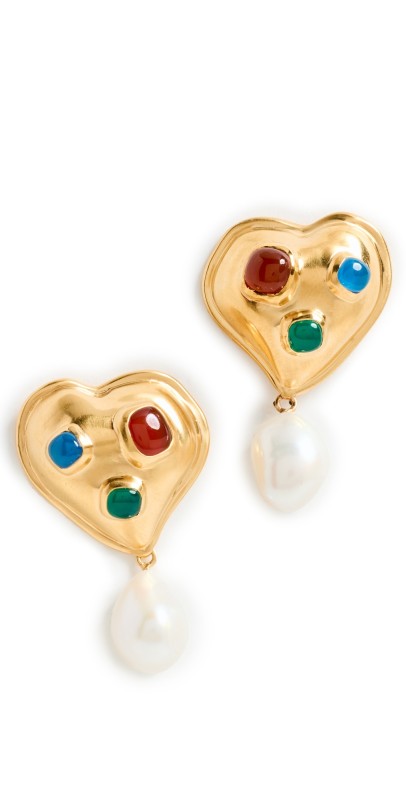Missoma Rouje Heart Oversized Stud Earrings Gold