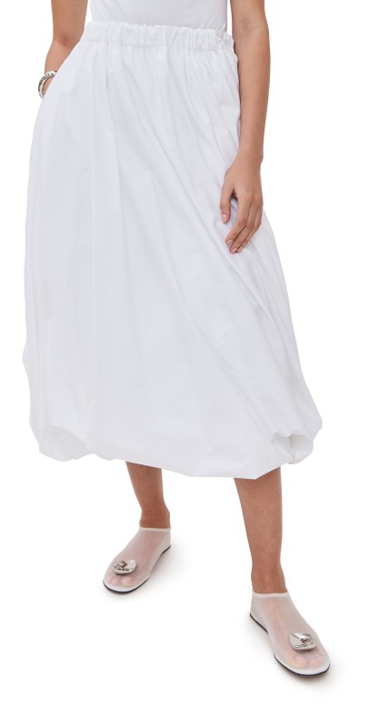 Rosetta Getty Twist Hem Skirt White