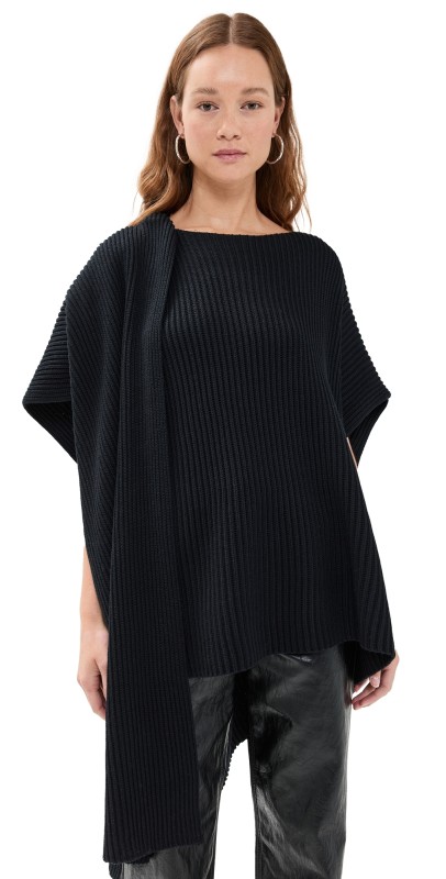 Pixie Market Knit Cape Top Black