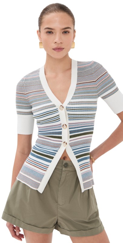Veronica Beard Fawne Cardigan Dove Multi