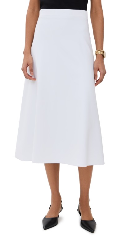 Rosetta Getty Pull On Flared Skirt White