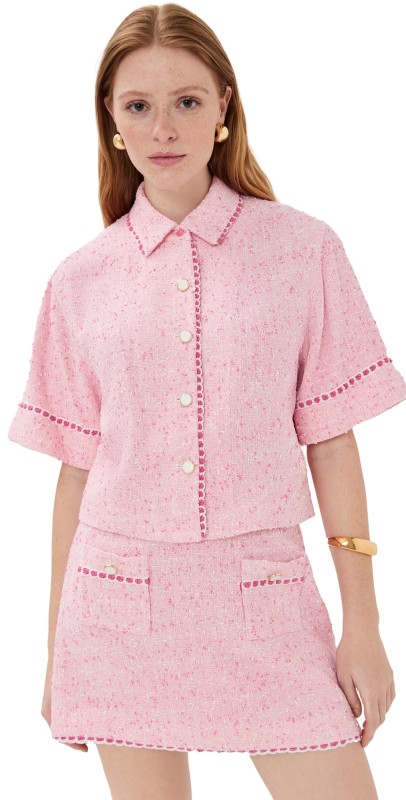 SIMKHAI Khloe Button Down Berry Multi