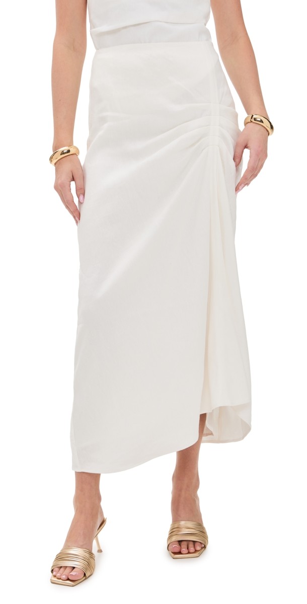 SIR. Dorian Ruched Skirt Ivory