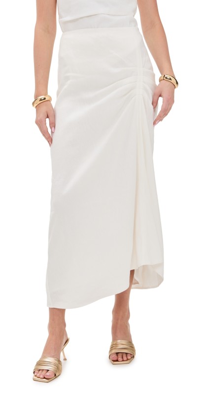 SIR. Dorian Ruched Skirt Ivory