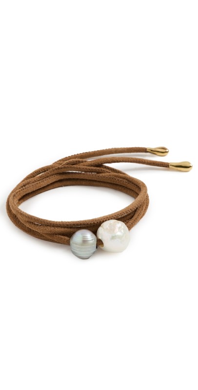 Chan Luu Vanya Leather Wrap Bracelet Brow