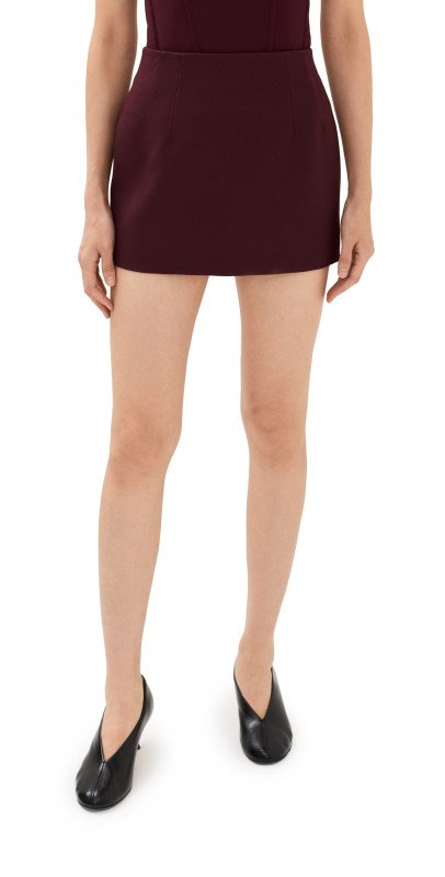 WARDROBE. NYC Contour Mini Skirt Oxblood