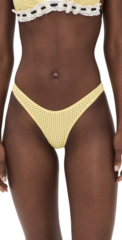 Frankies Bikinis Dove Bikini Bottoms Lemon Dot
