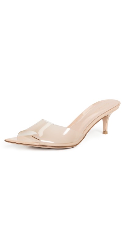 Gianvito Rossi Elle Glass+Vernice Sandals Nude