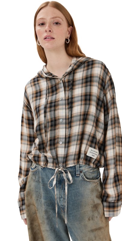 Acne Studios Check Flannel Top Beige/Black