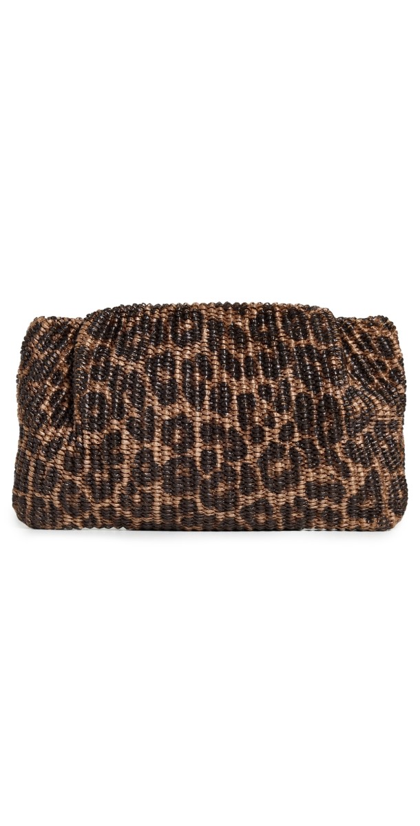 Loeffler Randall Serena Gathered Clutch Leopard