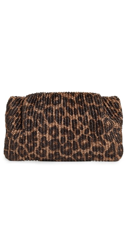 Loeffler Randall Serena Gathered Clutch Leopard