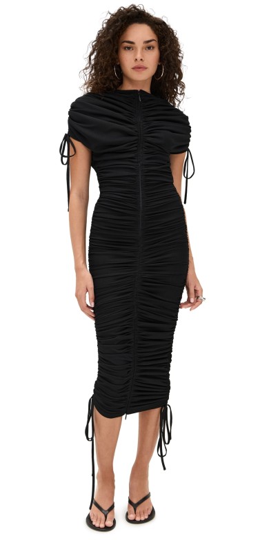 Andrea Iyamah Ratu Mesh Dress Black