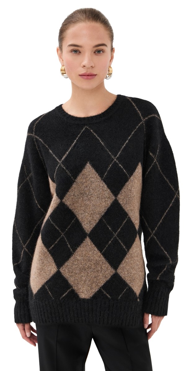 FRENKEN Argyle Sweater Black