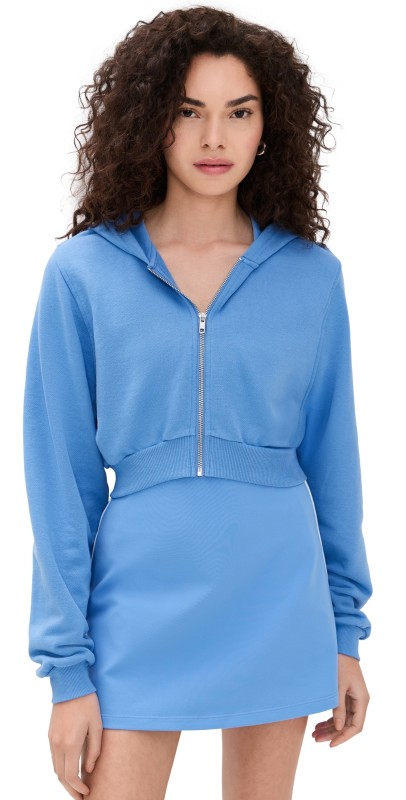 Alo Yoga Sweet Escape Zip Up Hoodie Crystal Clear Blue