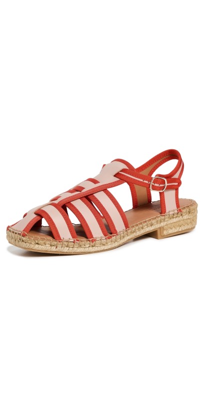 Naguisa Sativa Fisherman Espadrilles Pink/Red