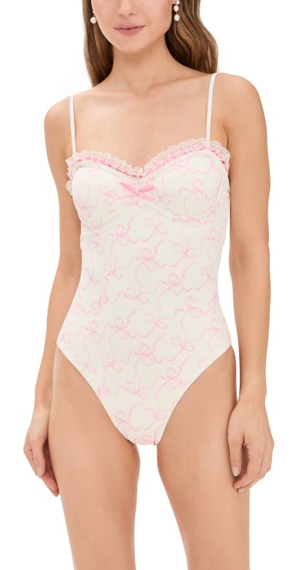 LoveShackFancy Brooksie One Piece Pastry Pink
