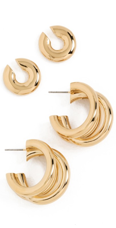 rabanne Kit Pin and Cuff Earrings Gold