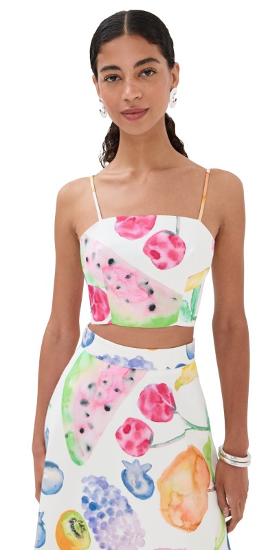 Rosie Assoulin Halfway There Crop Top Rainbow