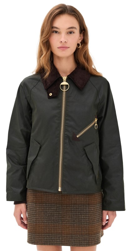Barbour Arlene Wax Jacket Fern/Ancient Tartan