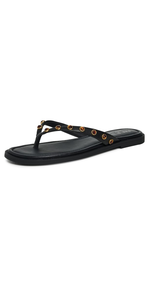 rag & bone Cabochon Gia Thong Sandals Black