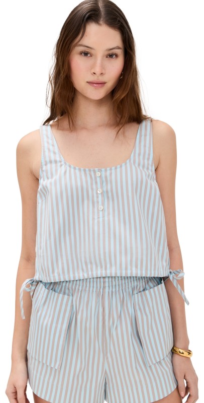 HEVRON Chloe Top Ice Blue Stripe