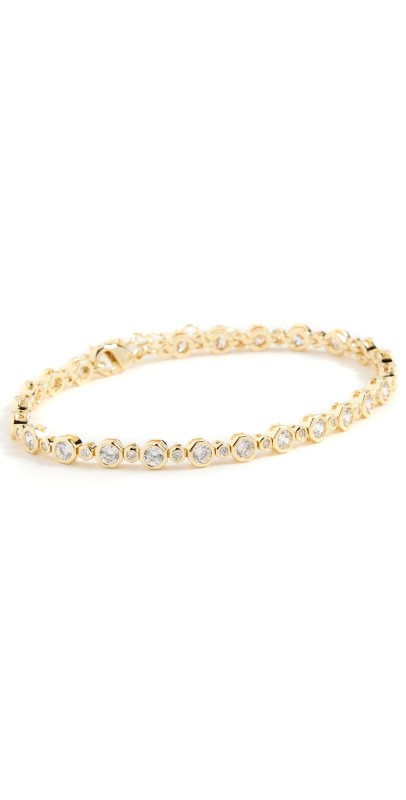 By Adina Eden CZ Bezel Multi Graduated Tennis Bracelet Gold