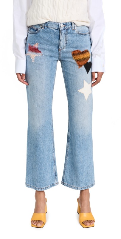 Marni Patch Denim Jeans Ceramic