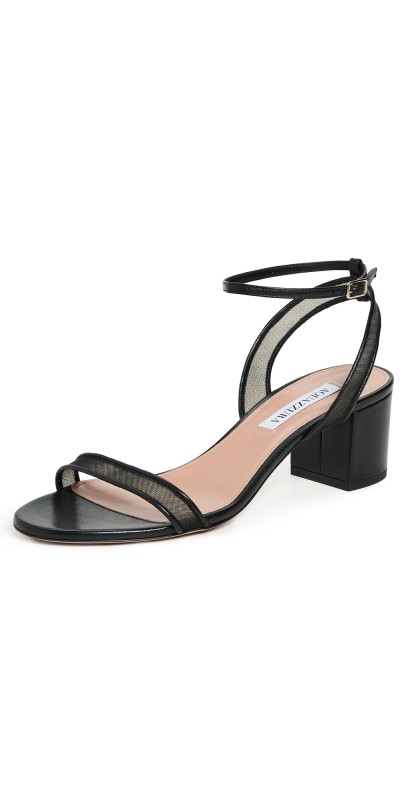 Aquazzura Minimalist Mesh Sandals 50mm Black