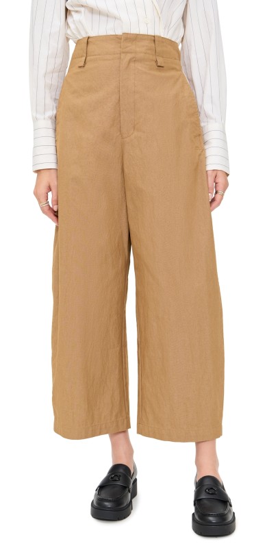 Pixie Market Curved Leg Pants Toffee Brown