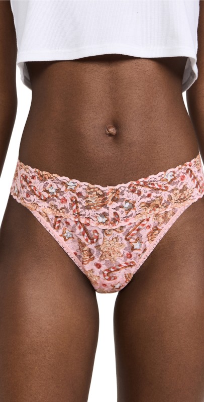 Hanky Panky Printed Signature Lace Original Rise Thong Gingerbread