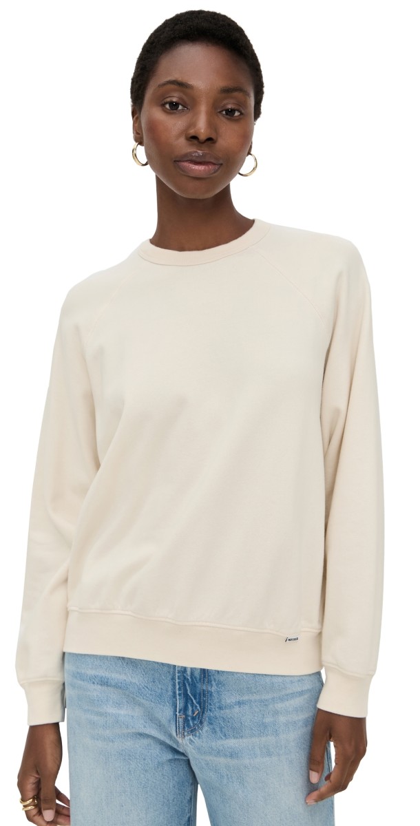 MOTHER The Biggie Concert Sweatshirt Cream