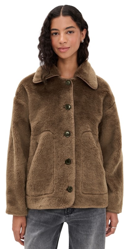 Citizens of Humanity Astrid Sherpa Jacket Warm Tan