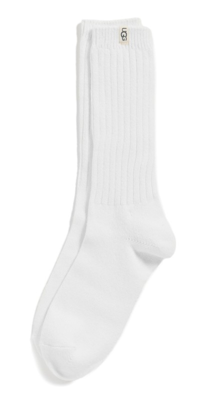 UGG Rib Knit Slouchy Crew Socks Whit