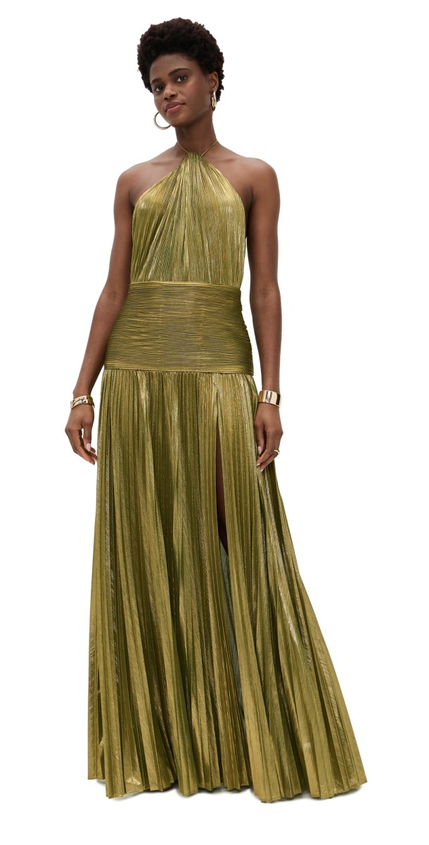 Retrofête Thalia Dress Metallic Peridot