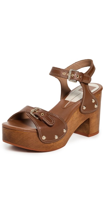 Dolce Vita Yandy Platform Sandals Cognac Leather