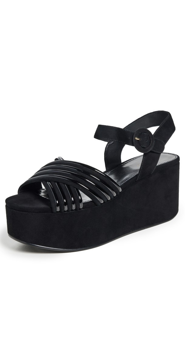 Tory Burch Bombe Cross Strap Platform Sandals 50mm Perfect Black / Perfect Black