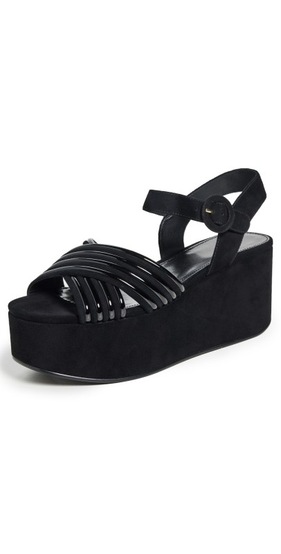 Tory Burch Bombe Cross Strap Platform Sandals 50mm Perfect Black / Perfect Black