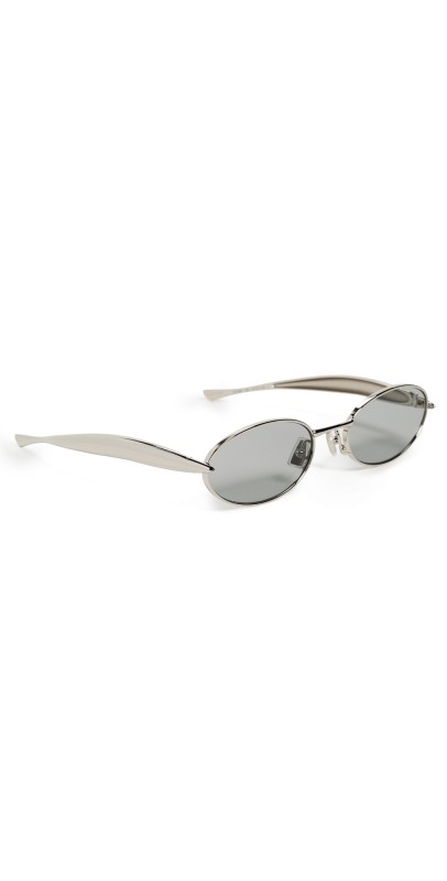 Bottega Veneta BV1386S Sunglasses Silver-Silver-Grey