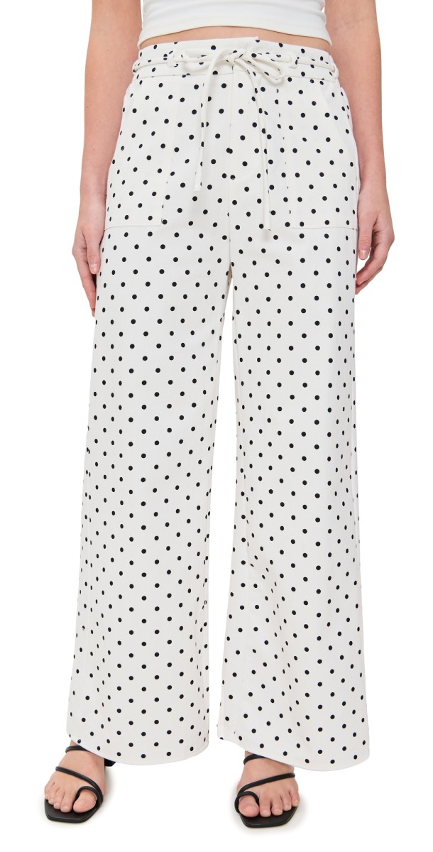 Little Lies Polka Dot Pants White/Black