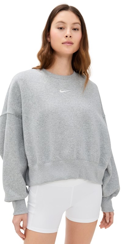 Nike Phoenix Fleece Crew Sweatshirt Dark Grey Heather/Sail