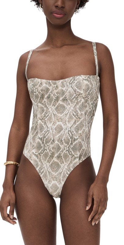 Good American Square Neck Swimsuit Ssp Print